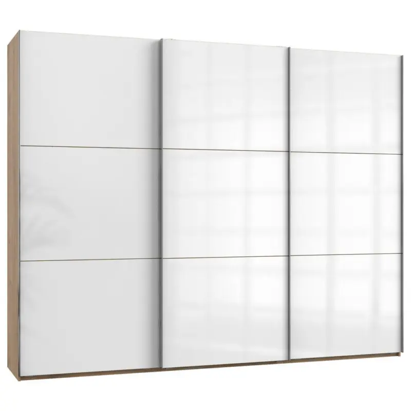 Schwebet&uuml;renschrank in Wei&szlig;, Eichefarben