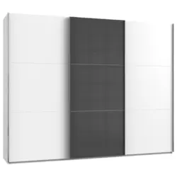 Schwebet&uuml;renschrank in Grau, Wei&szlig;