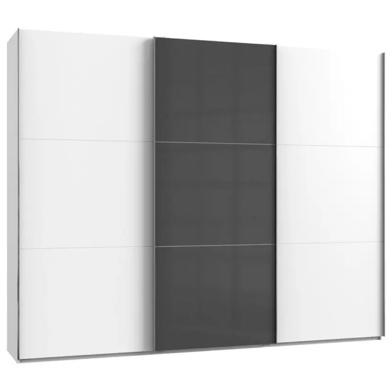 Schwebet&uuml;renschrank in Grau, Wei&szlig;