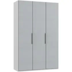 Drehtürenschrank in Weiß, Hellgrau