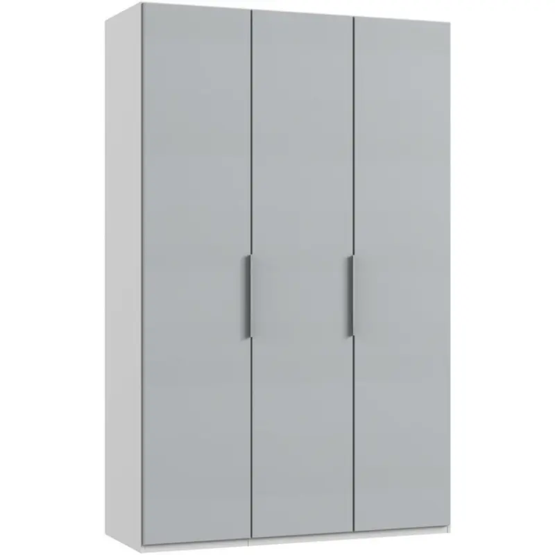Drehtürenschrank in Weiß, Hellgrau