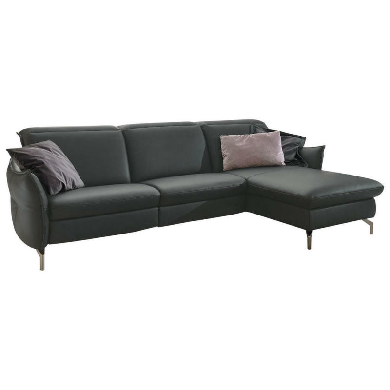 Ecksofa in Lederlook (vegan) Schwarz