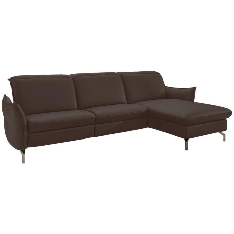 Ecksofa in Lederlook (vegan) Dunkelbraun