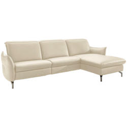 Ecksofa in Lederlook (vegan) Beige