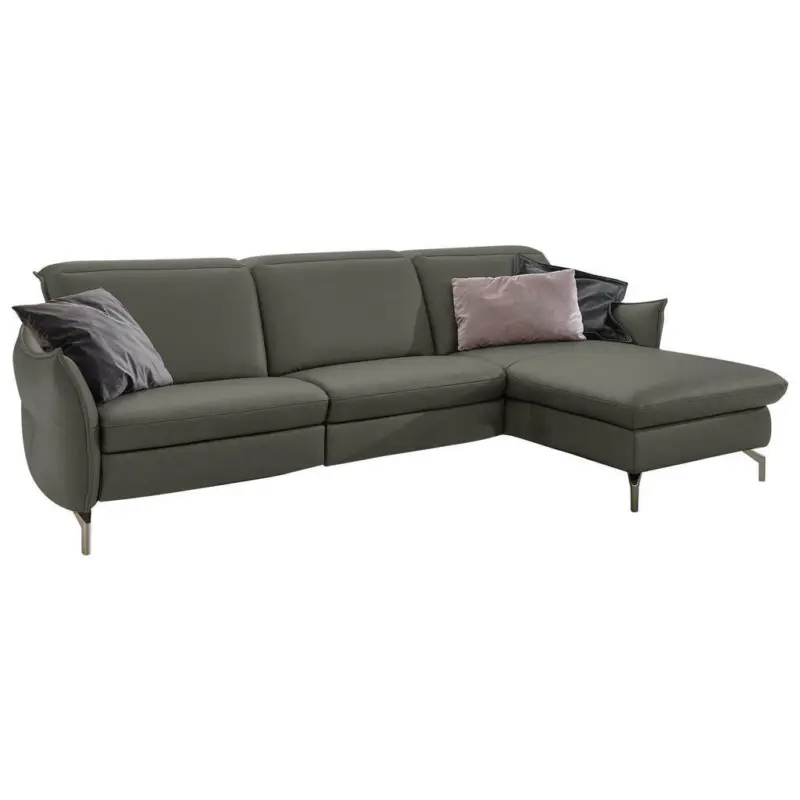 Ecksofa in Lederlook (vegan) Grau