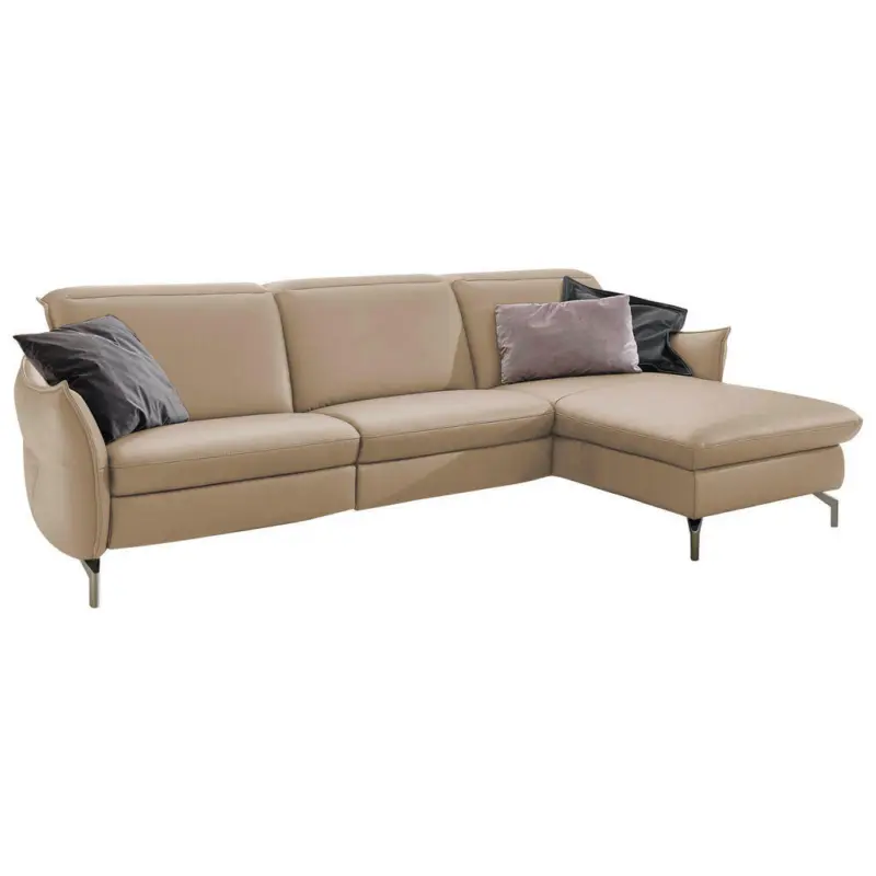 Ecksofa in Mikrofaser Sandfarben