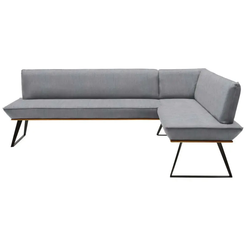 Eckbank 243/183 cm in Grau, Schwarz, Eichefarben