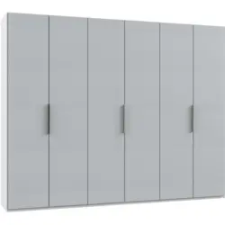 Drehtürenschrank in Weiß, Hellgrau