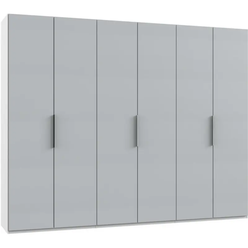 Drehtürenschrank in Weiß, Hellgrau