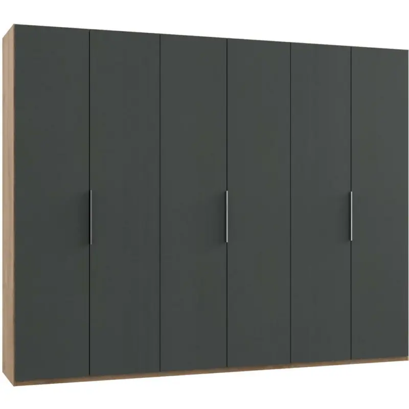 Drehtürenschrank in Graphitfarben, Eichefarben
