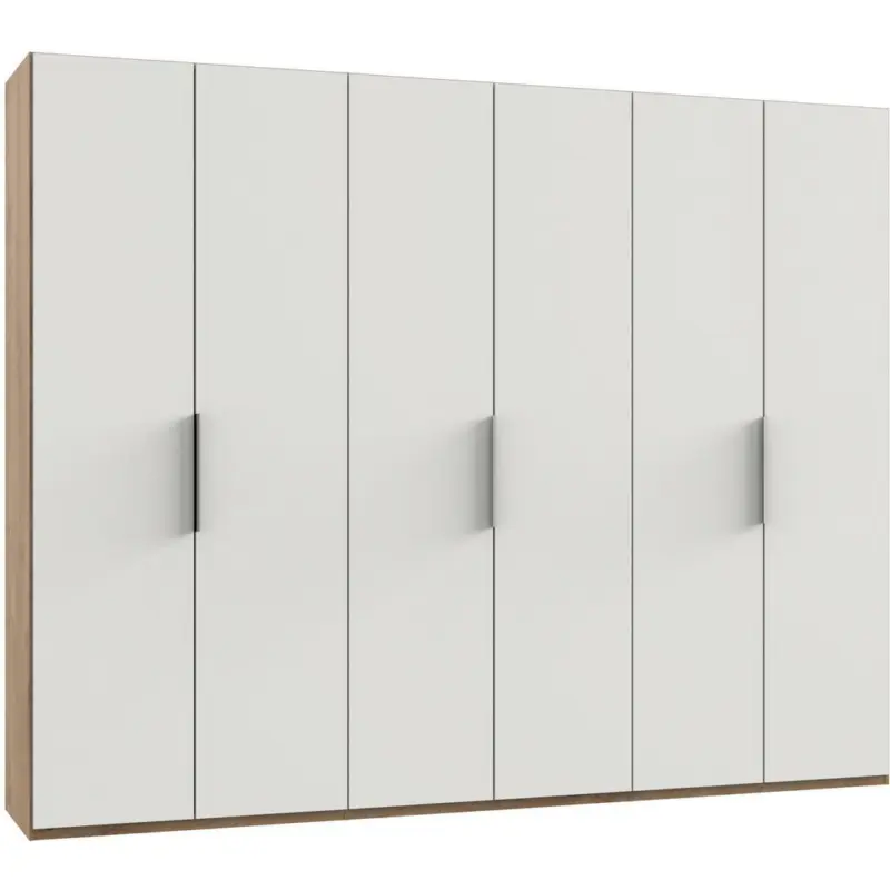 Dreht&uuml;renschrank in Wei&szlig;, Eichefarben