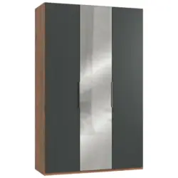 Drehtürenschrank in Graphitfarben, Eichefarben