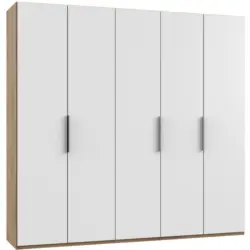 Drehtürenschrank in Weiß, Eichefarben