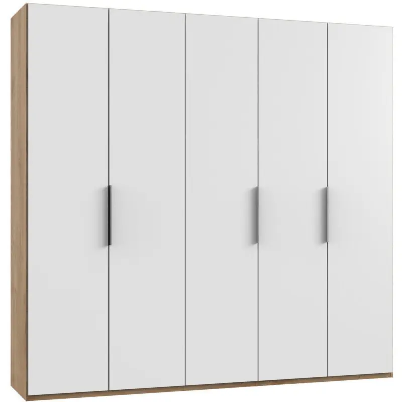 Drehtürenschrank in Weiß, Eichefarben