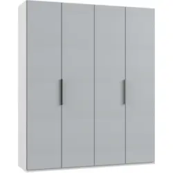 Drehtürenschrank in Weiß, Hellgrau