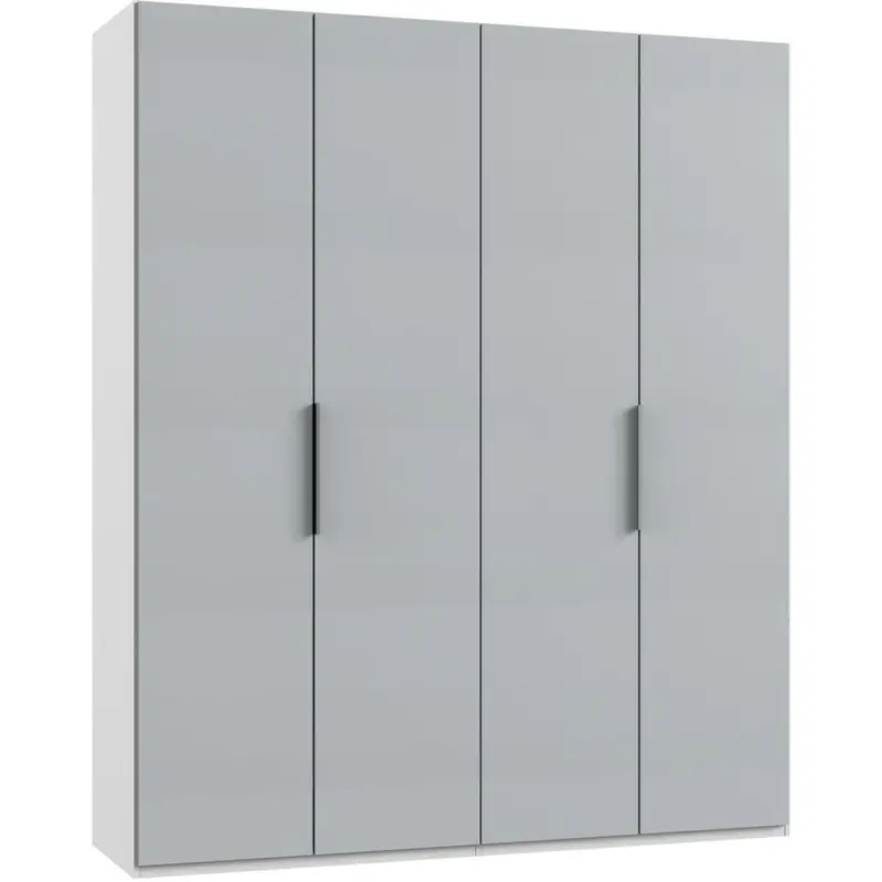 Drehtürenschrank in Weiß, Hellgrau