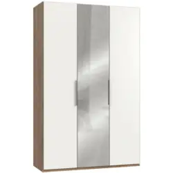 Drehtürenschrank in Weiß, Eichefarben