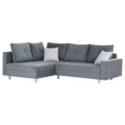 Ecksofa in Flachgewebe Dunkelgrau