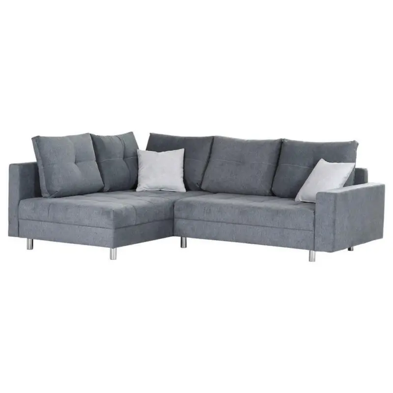 Ecksofa in Flachgewebe Dunkelgrau