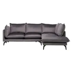 Ecksofa in Samt Grau