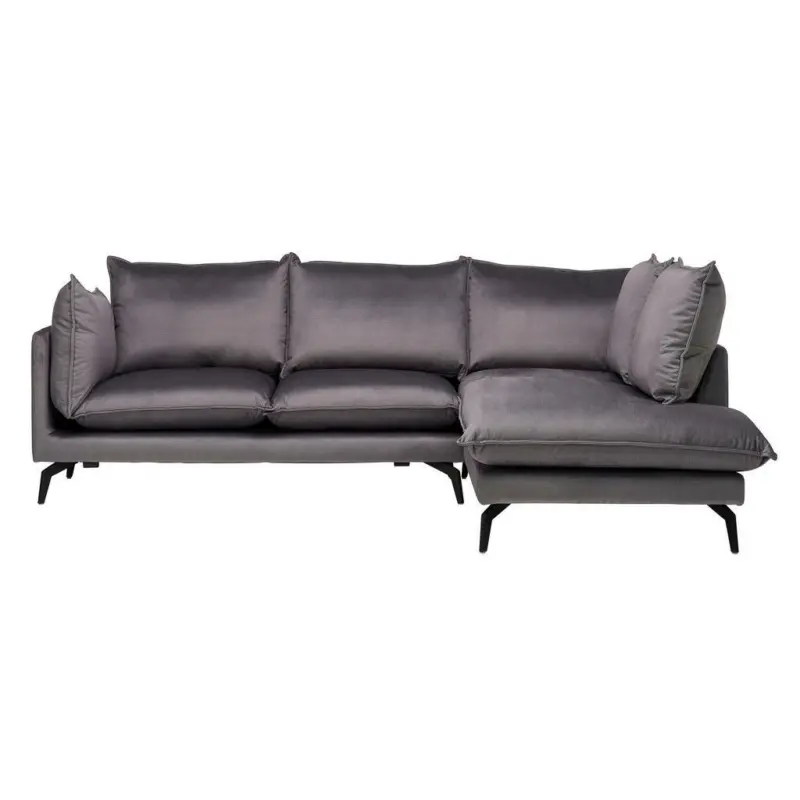 Ecksofa in Samt Grau