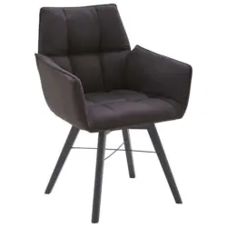 Armlehnstuhl in Holz, Textil Schwarz