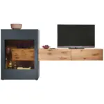 XXXLutz Lauterach - Ihr M&ouml;belhaus bei Bregenz Wohnwand 299/148/44 cm in Anthrazit, Eichefarben