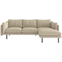 Ecksofa in Flachgewebe Beige