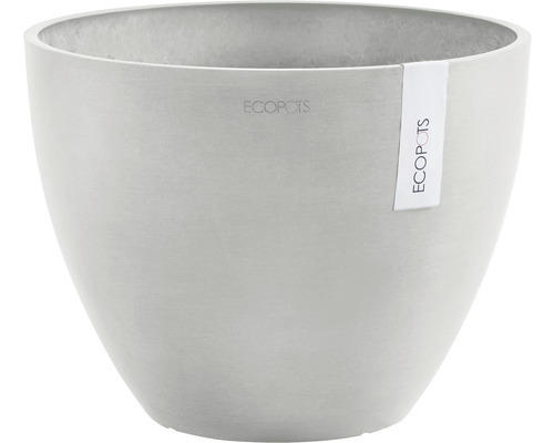 Pflanztopf Ecopots Antwerp Kunststoff Ø 50 cm H 37,5 cm weißgrau