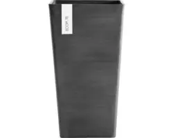 Pflanzvase Ecopots Rotterdam Kunststoff 31x31x56 cm dunkelgrau