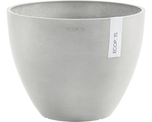 Pflanztopf Ecopots Antwerp Kunststoff Ø 30 cm H 25,5 cm weißgrau