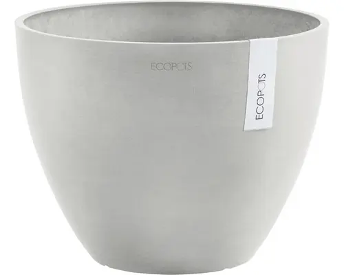 Pflanztopf Ecopots Antwerp Kunststoff Ø 30 cm H 25,5 cm weißgrau
