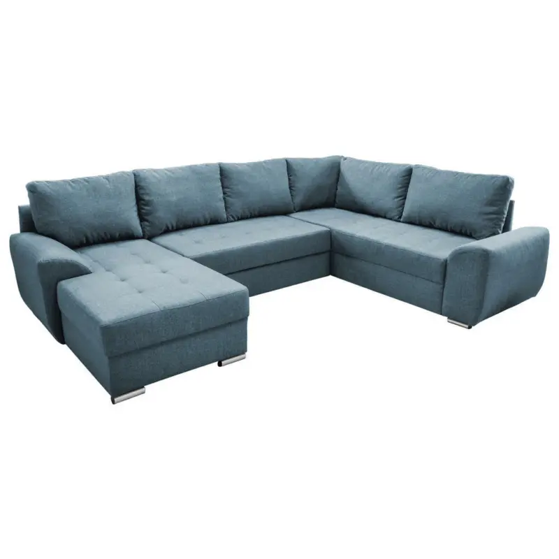 Wohnlandschaft in Mikrofaser Blau