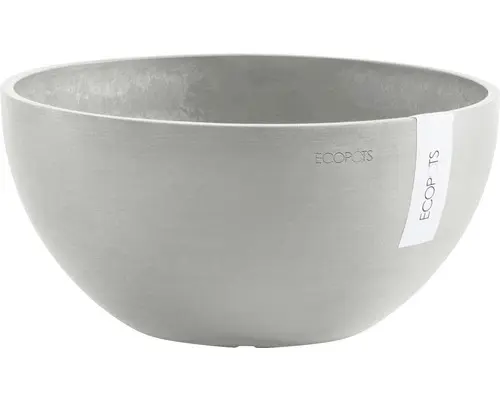 Pflanzschale Ecopots Brussels Kunststoff Ø 30 cm H 14 cm weißgrau