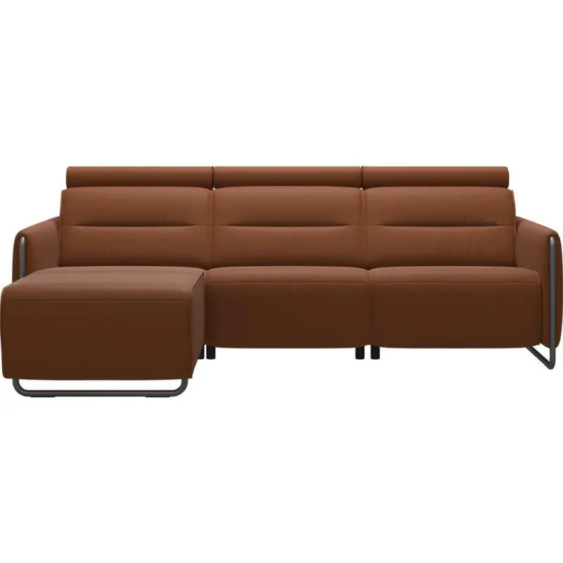 Ecksofa in Echtleder Cognac