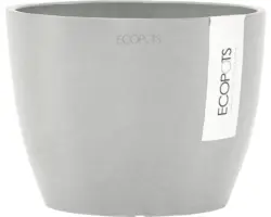 Pflanztopf Ecopots Stockholm Kunststoff Ø 16 cm H 12,5 cm weißgrau