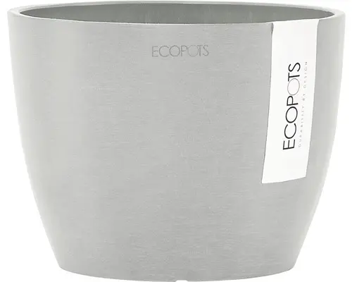 Pflanztopf Ecopots Stockholm Kunststoff Ø 16 cm H 12,5 cm weißgrau