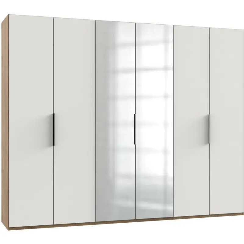 Drehtürenschrank in Weiß, Eichefarben