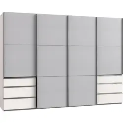 Schwebet&uuml;renschrank in Wei&szlig;, Hellgrau