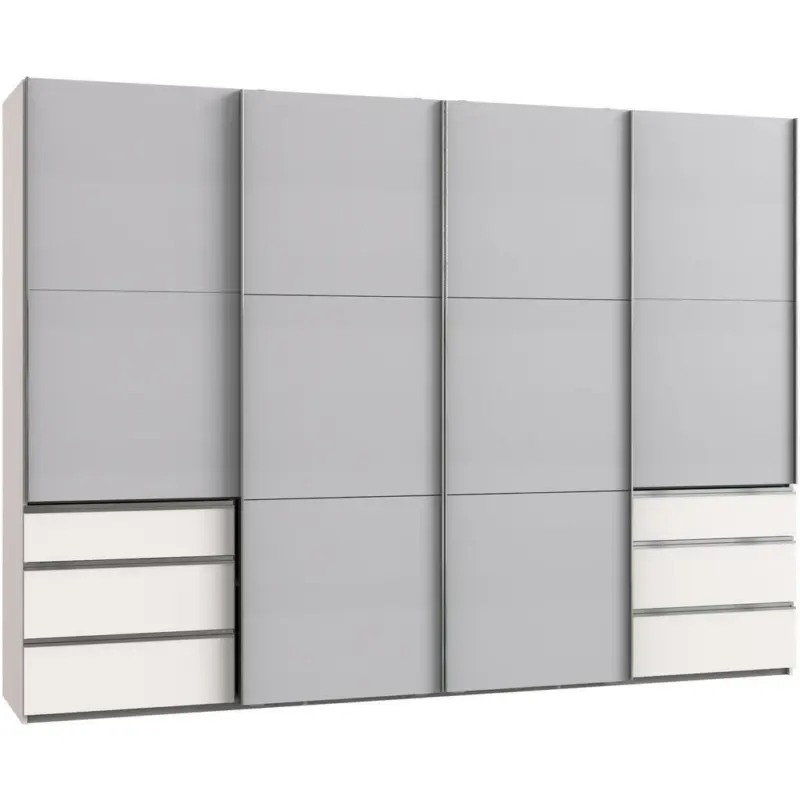 Schwebet&uuml;renschrank in Wei&szlig;, Hellgrau
