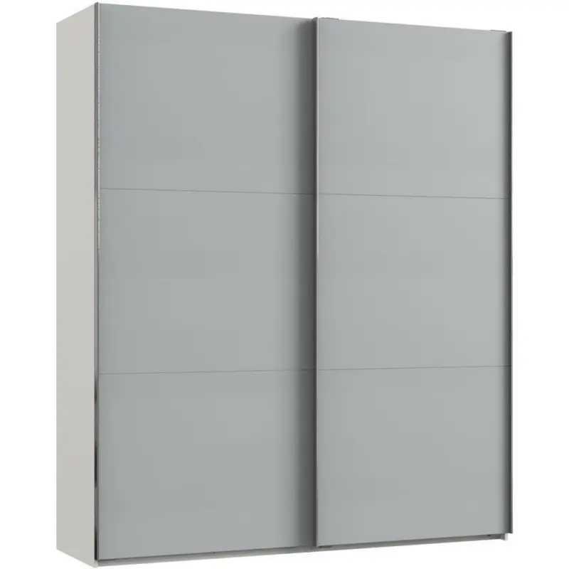 Schwebetürenschrank in Weiß, Hellgrau