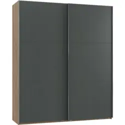Schwebet&uuml;renschrank in Graphitfarben, Eichefarben