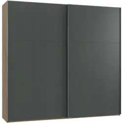 Schwebetürenschrank in Graphitfarben, Eichefarben