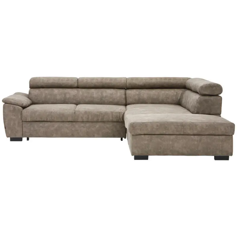 Ecksofa in Lederlook Taupe