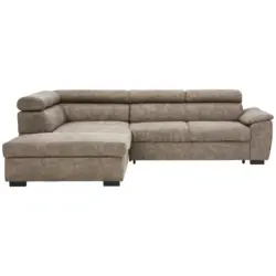 Ecksofa in Lederlook Taupe
