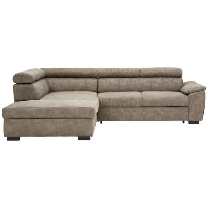 Ecksofa in Lederlook Taupe