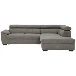 Ecksofa in Lederlook Grau