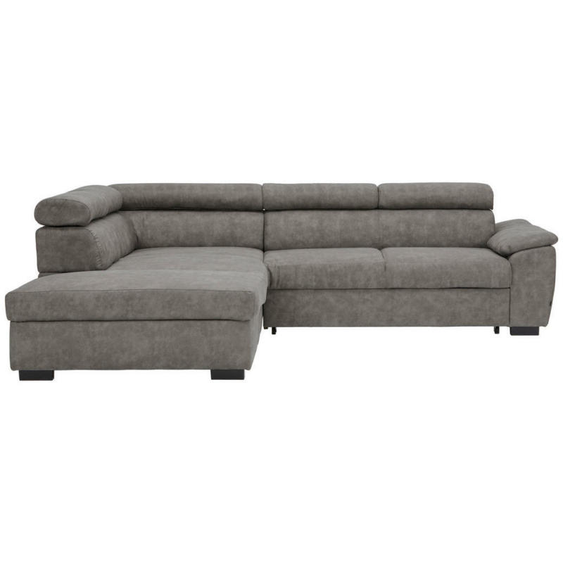 Ecksofa in Lederlook Grau