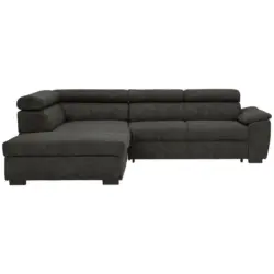 Ecksofa in Lederlook Anthrazit