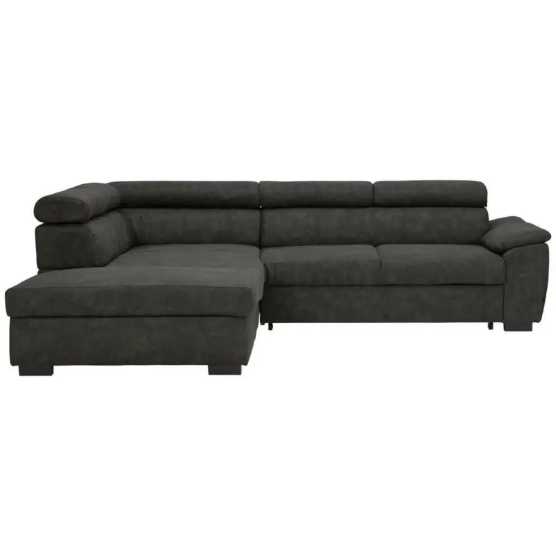 Ecksofa in Lederlook Anthrazit